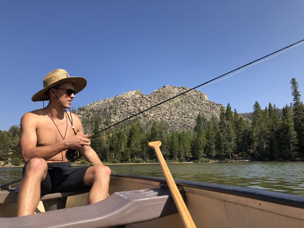 fishing Louis Lake in Wyoming