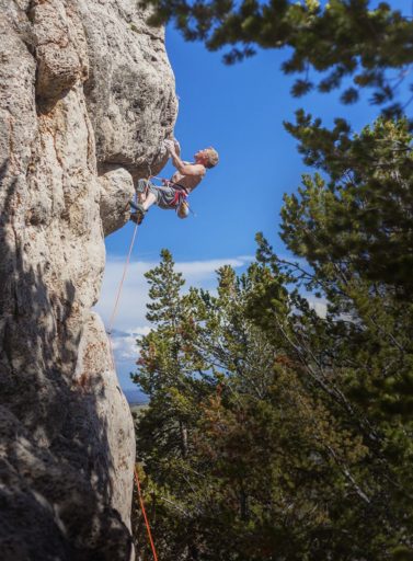 Rock climbing in Lander, Wyoming